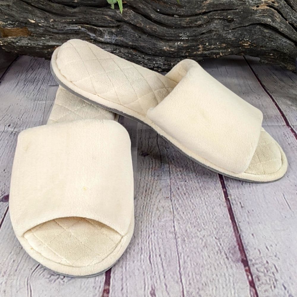 Dearfoams Beatrice Velour Slide Slippers - Large (9-10)